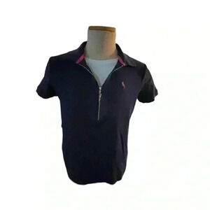 Cappagallo blue 3/4 zip polo shirt